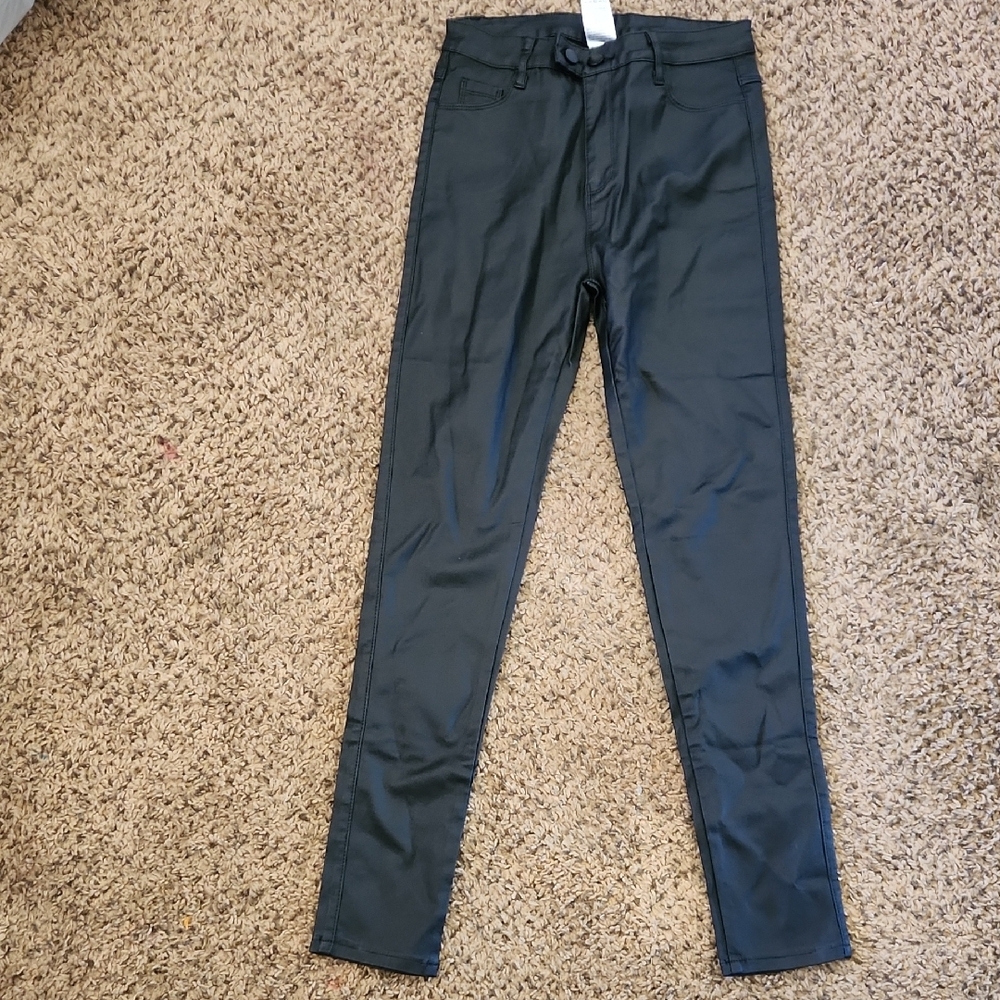Black Faux Leather Pants